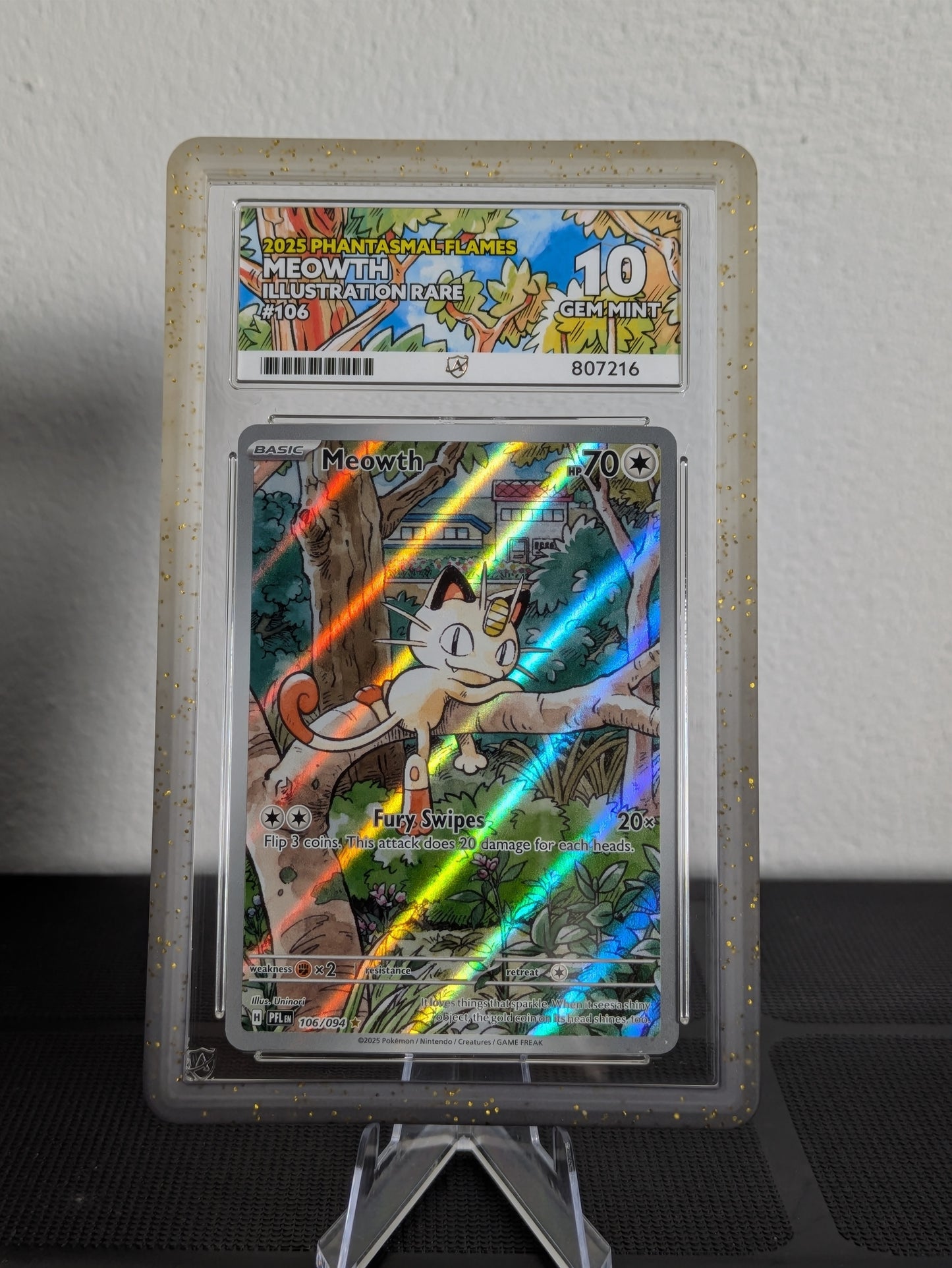 Meowth 106/094 Phantasmal Flames English ACE 10 | Pokémon Graded Card