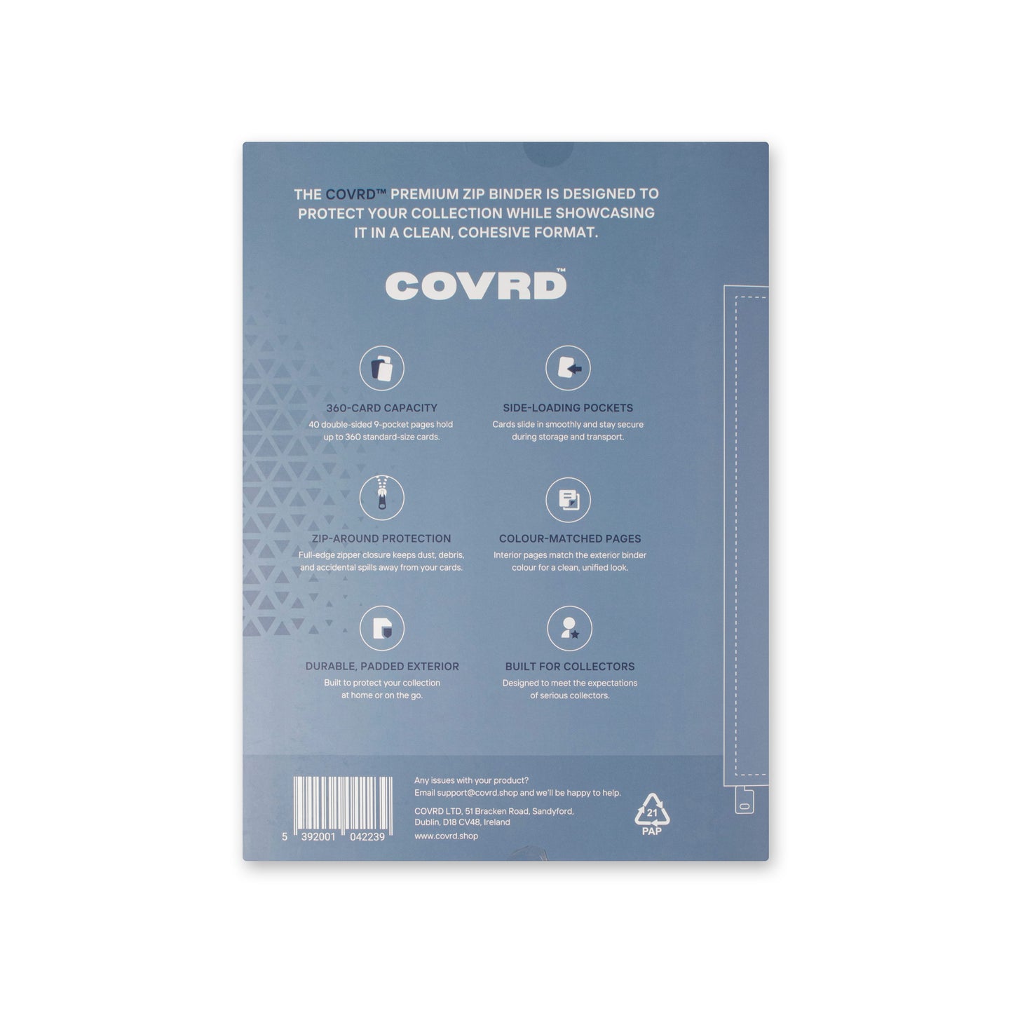 Steel Blue Premium 9 Pocket Zip Binder