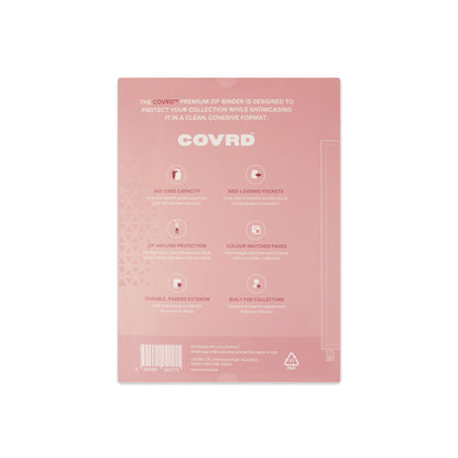 Blush Pink Premium 9 Pocket Zip Binder