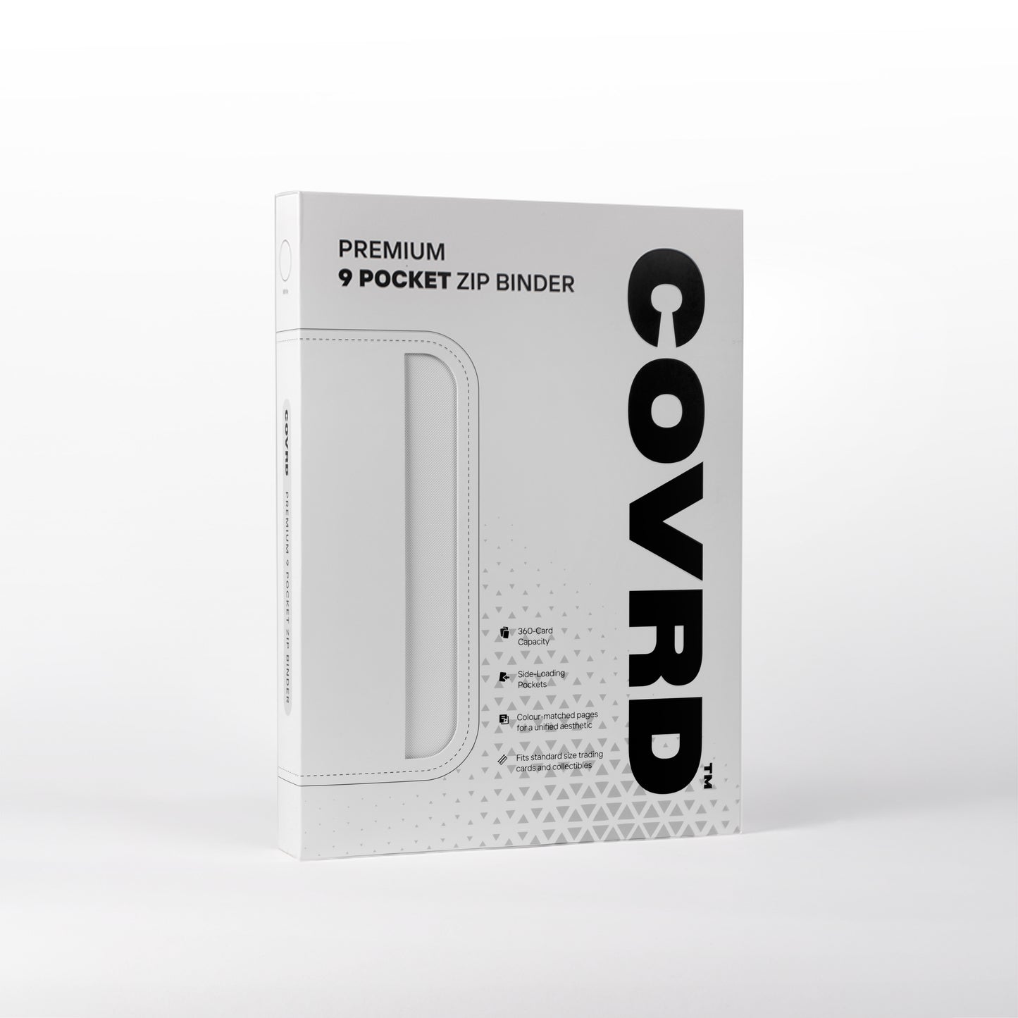 White Premium 9 Pocket Zip Binder